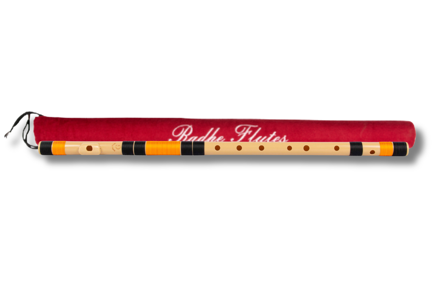 Radhe Flutes | COMBO PACK | PVC Fiber & Bamboo Bansuri | G & C Natural | Right Handed | Beige Flute With Black & Orange Threads | Hand Crafted by Tej Sharma