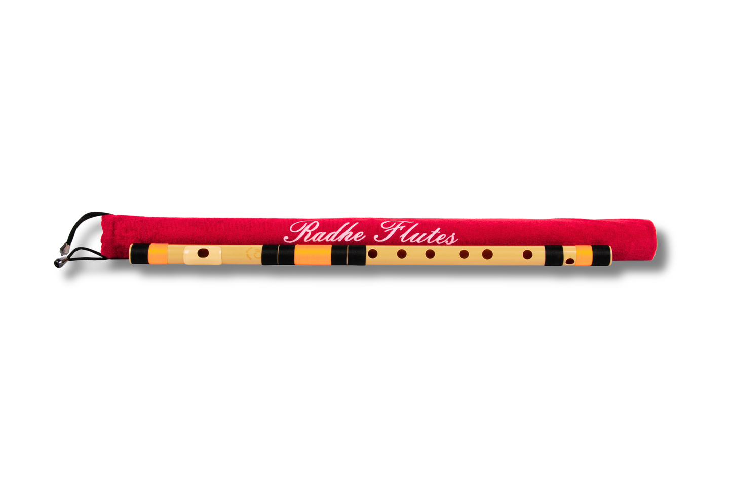Radhe Flutes | COMBO PACK | Bamboo & PVC Fiber Bansuri | C Natural & C Sharp | Right Handed | Beige Flute With Black & Orange Threads | Hand Crafted by Tej Sharma