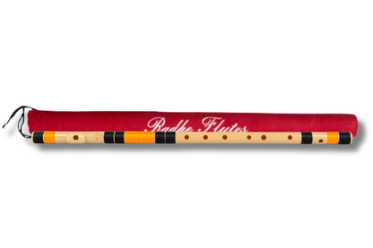 Radhe Flutes | COMBO PACK | PVC Fiber Bansuri | C Natural & G Natural | Right Handed | Beige Flute With Black & Orange Threads | Hand Crafted by Tej Sharma
