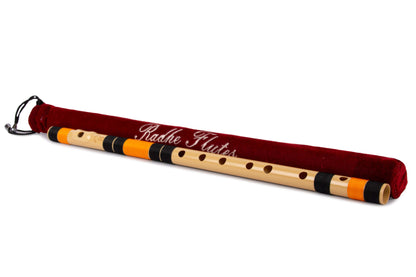 Side view of B Natural Scale Bansuri with smooth finish