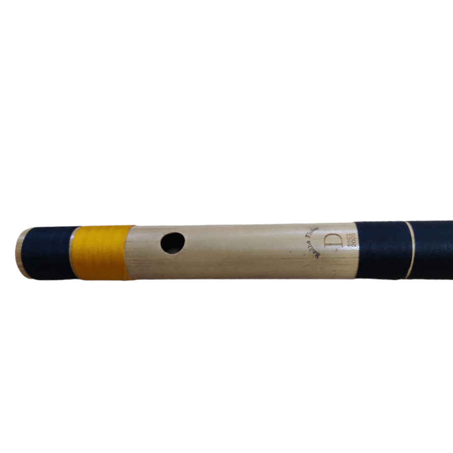 Radhe Flutes Bamboo D Natural Bansuri Base Octave with Hard Cover 32.5"inches