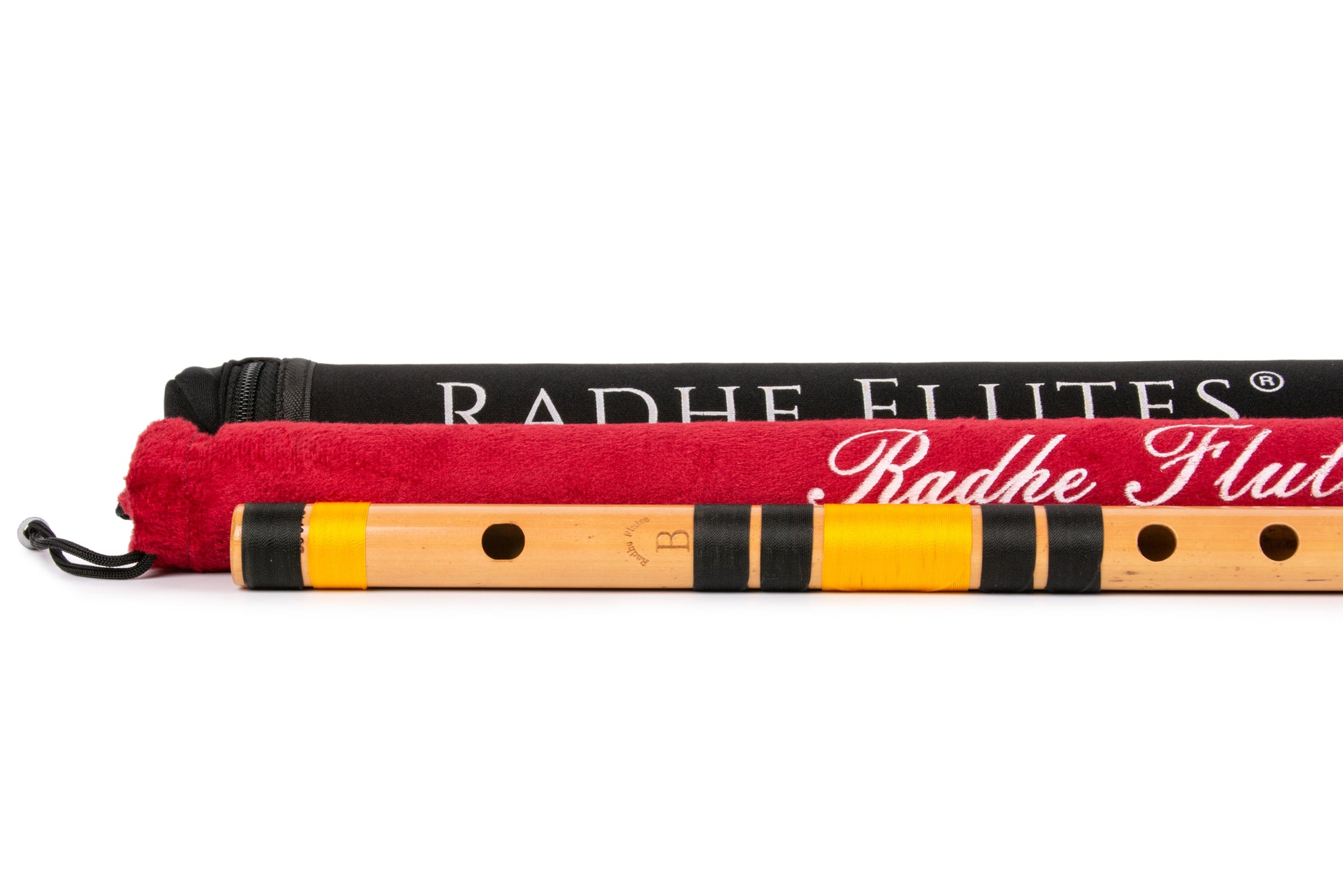 RF Bamboo B Natural Base Octave Flute inside hard case