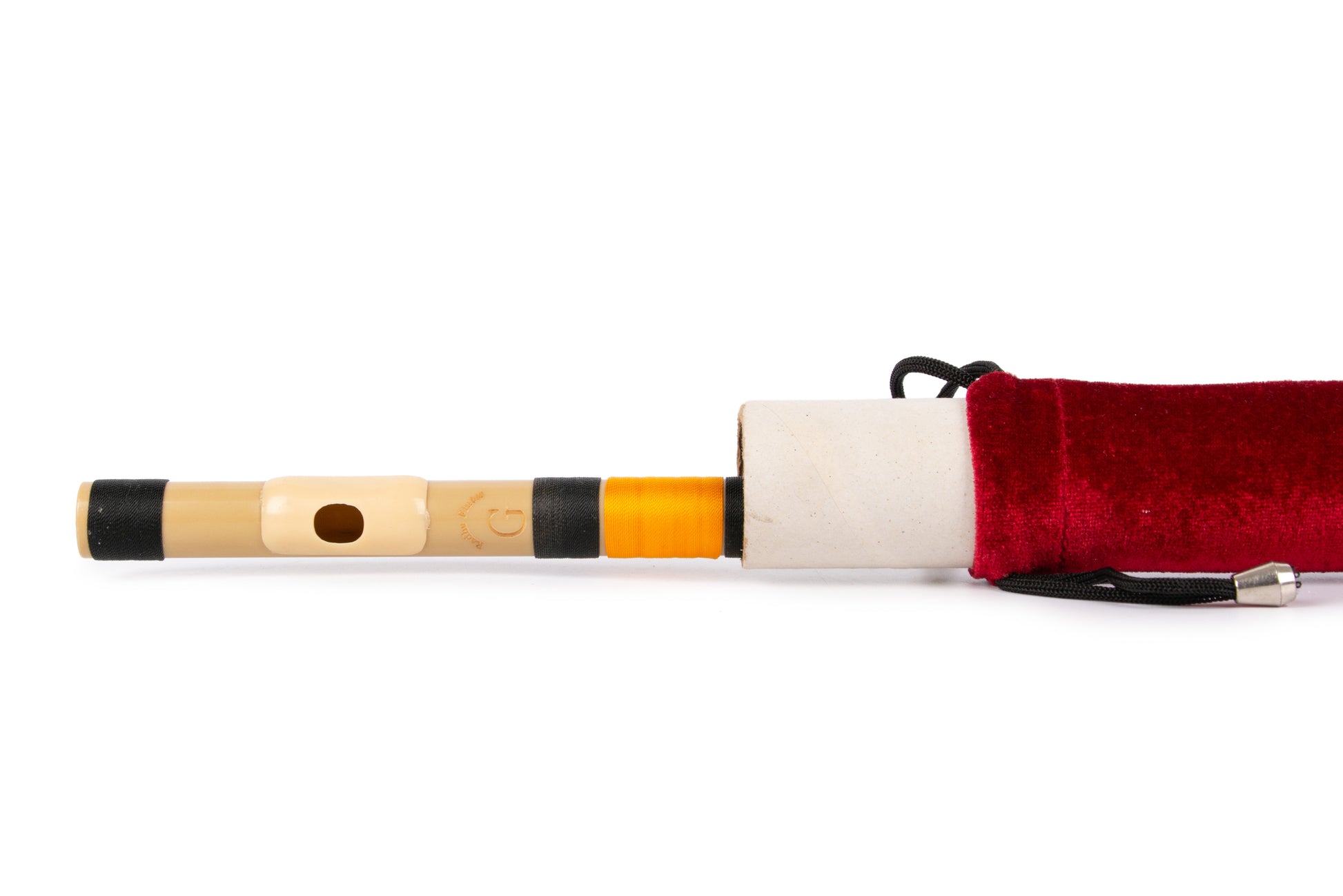 Full length view of RF PVC Fiber G Natural Bansuri 13 inches