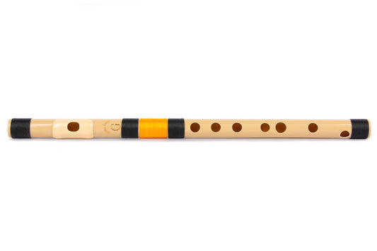 RF PVC Fiber G Natural Bansuri 13 inches front view showing finger holes