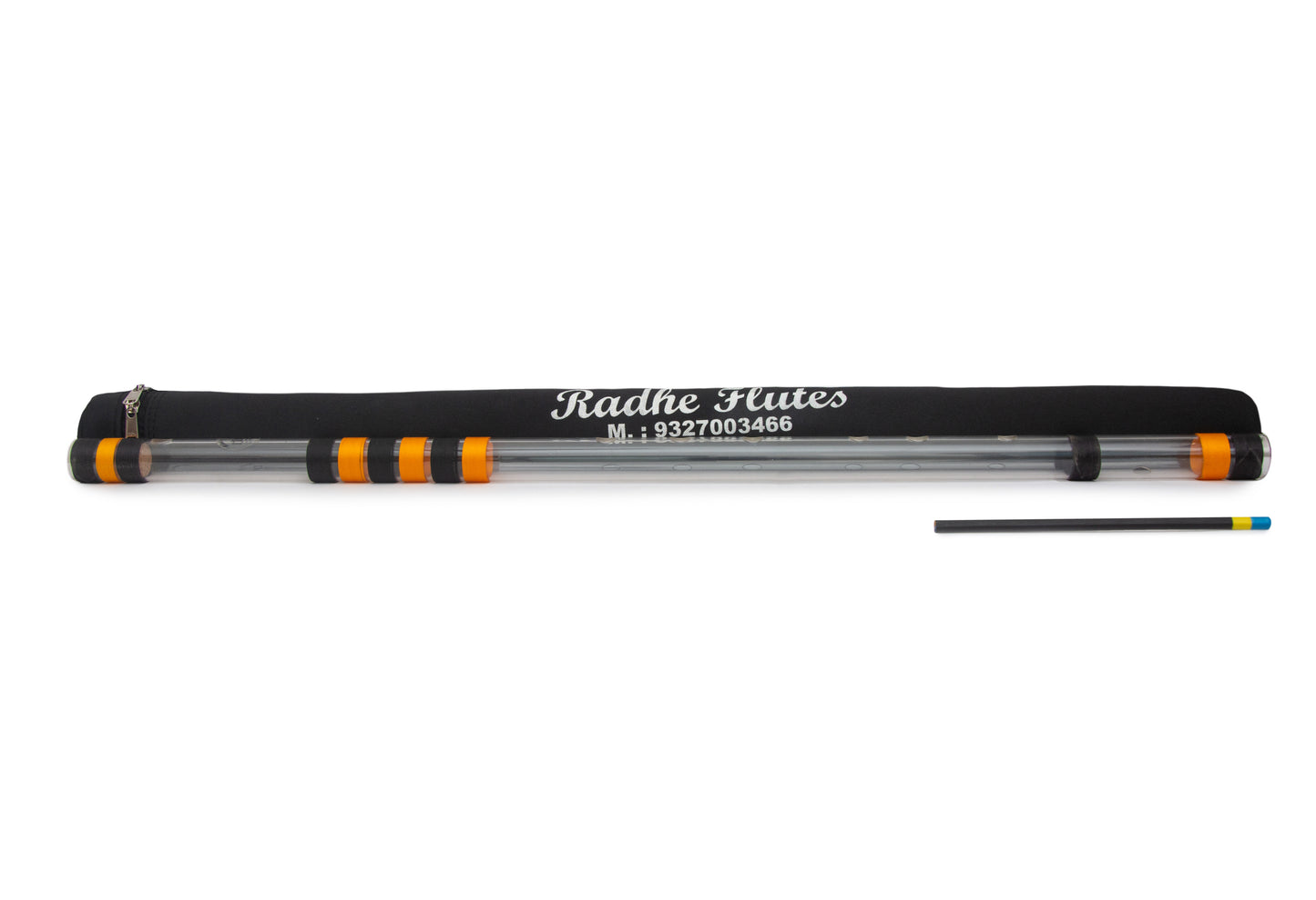 RF Acrylic Fiber D Sharp Bansuri Base Octave with Hard Cover 31"inches