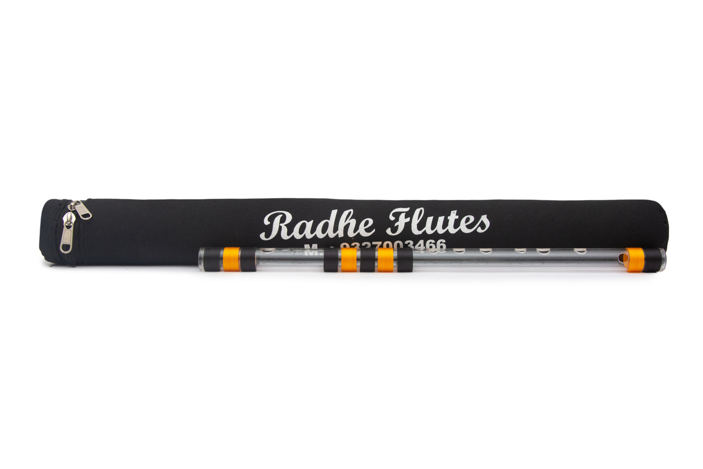 Radhe Flutes Acrylic Fiber E Natural Bansuri Middle Octave with Hard Cover 16"inches