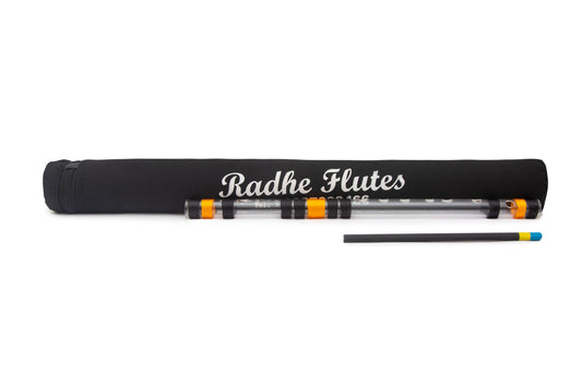 Radhe Flutes Acrylic Fiber F Natural Bansuri Middle Octave with Hard Cover 15"inches
