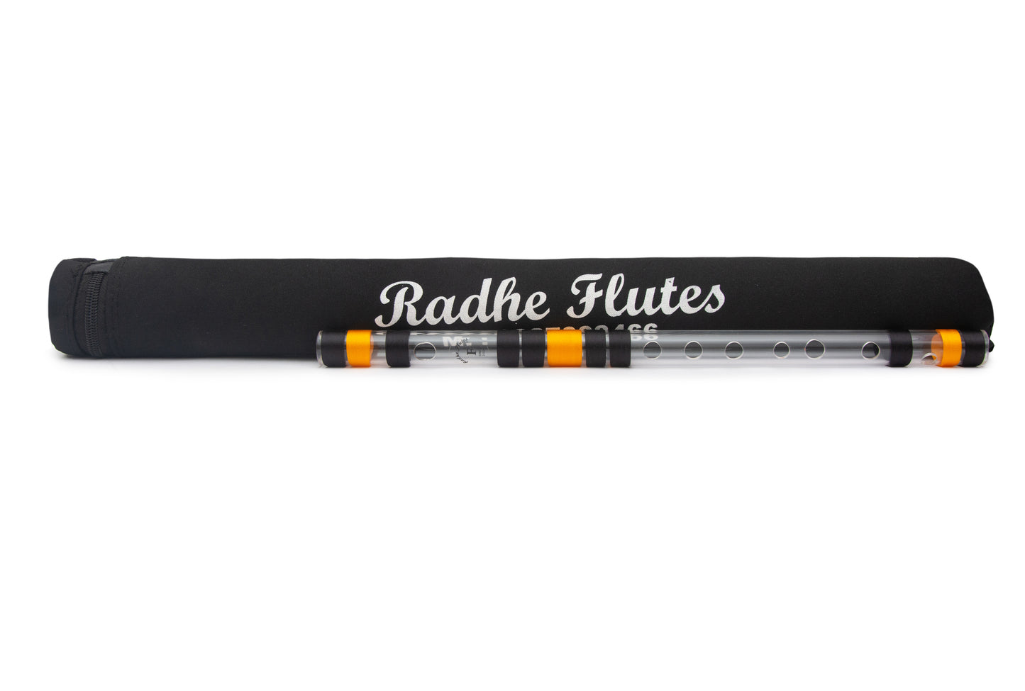 Radhe Flutes Acrylic Fiber F Natural Bansuri Middle Octave with Hard Cover 15"inches