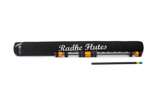 Radhe Flutes Acrylic Fiber F Sharp Bansuri Middle Octave with Hard Cover 14"inches