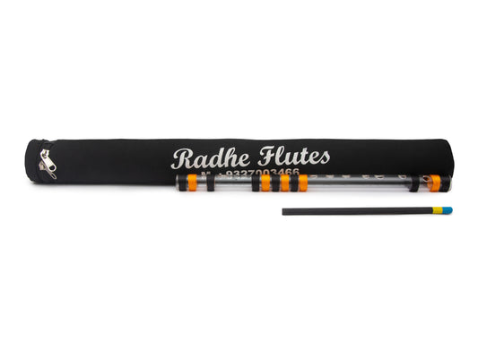 Radhe Flutes Acrylic Fiber G Natural Bansuri Middle Octave with Hard Cover 13"inches