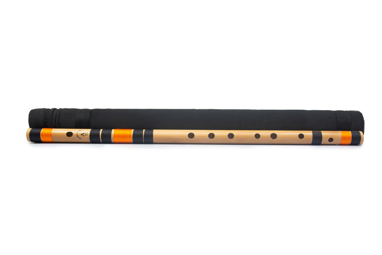 Radhe Flutes Bamboo A Natural Bansuri Base Octave with Hard Cover 23"inches