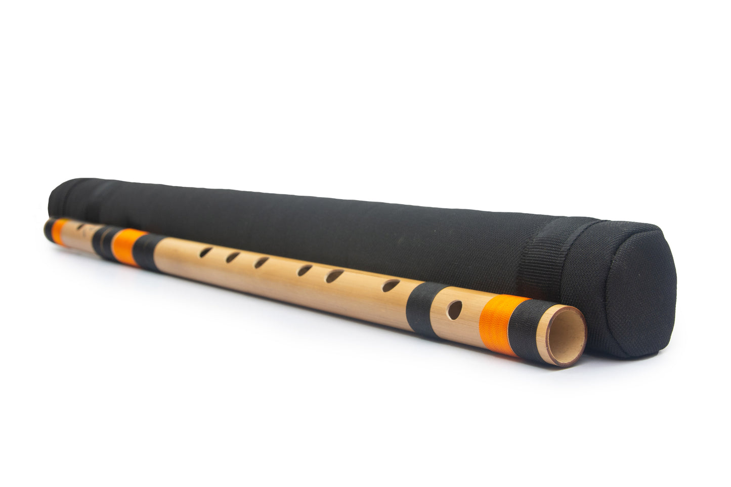 Radhe Flutes Bamboo A Natural Bansuri Base Octave with Hard Cover 23"inches