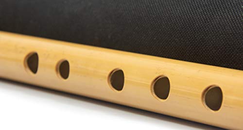 Radhe Flutes Bamboo B Natural Bansuri Base Octave with Hard Cover 21"inches