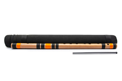 Radhe Flutes Bamboo C Sharp Bansuri Middle Octave with Hard Cover 18"inches
