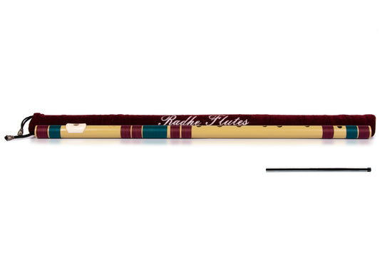 Radhe Flutes PVC Fiber G Natural Bansuri Base Octave 25"inches  | Colors