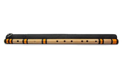 Finger hole detail of bamboo E Natural base bansuri flute